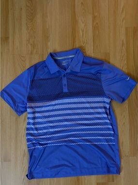 Nike Dri-FIT Golf Purple Striped Polo